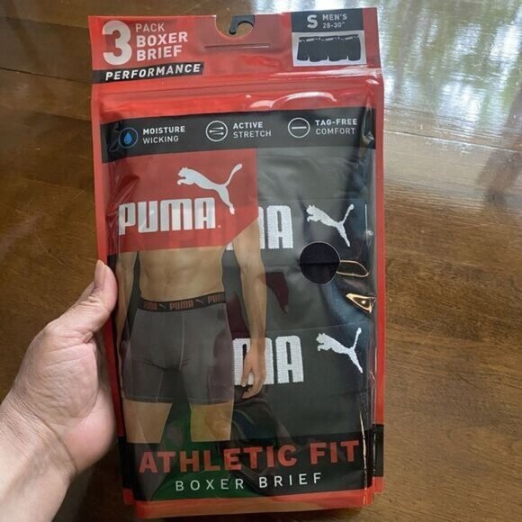 PUMA Men's 3 Pack Performance underwear Boxer Briefs Size S Black  Comfort New - Picture 2 of 10